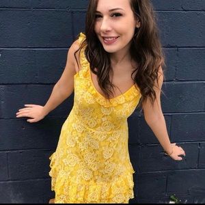 Forever21 yellow lace dress